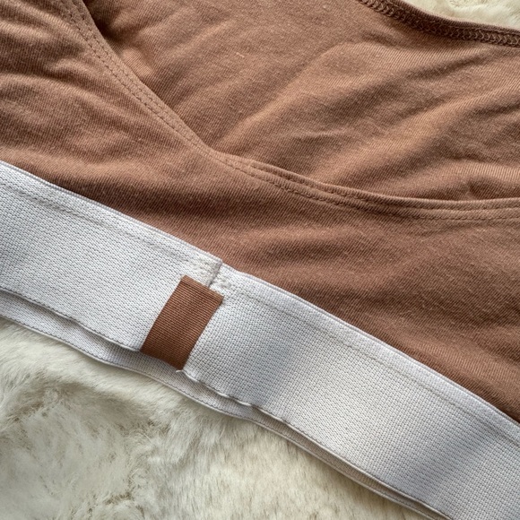 Lunya Well Rounded Bra Bralette Soft Modal Cotton Tan Beige Size Medium - Picture 7 of 11